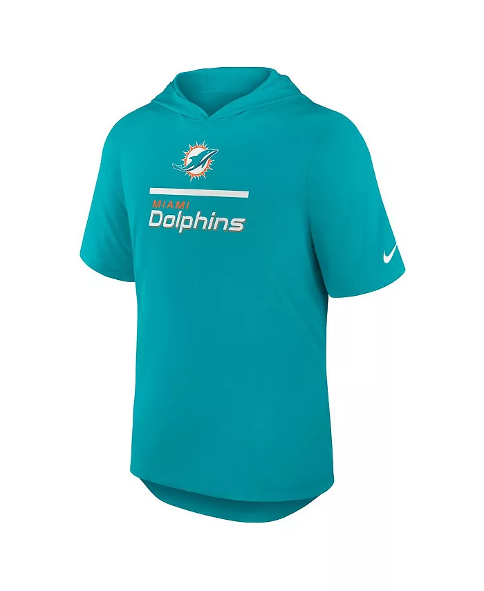 Мужская толстовка-футболка Aqua Miami Dolphins Lockup Tri-Blend Nike — фото 2