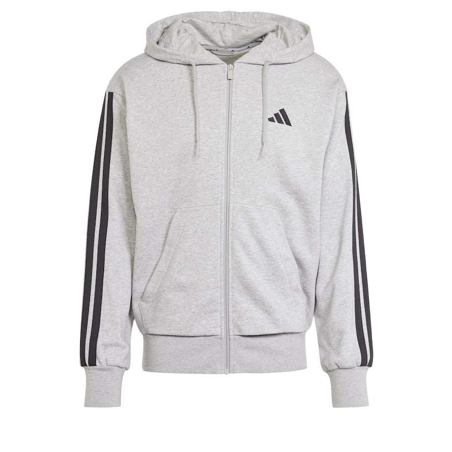 

Спортивная толстовка с капюшоном на молнии ADIDAS SPORTSWEAR Essentials French Terry, светло-серый