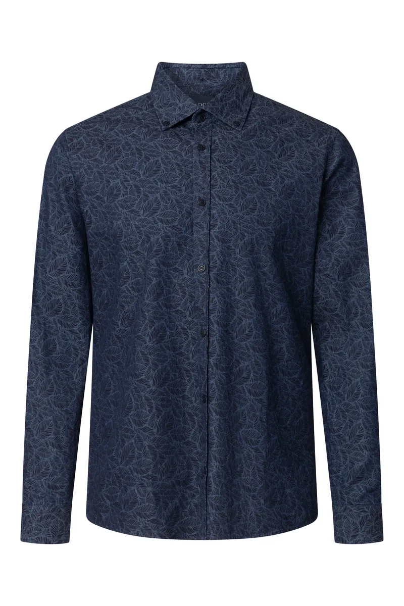 

Рубашка с длинными рукавами Joop Jeans "Heli3-W", с узором в виде листьев, синий