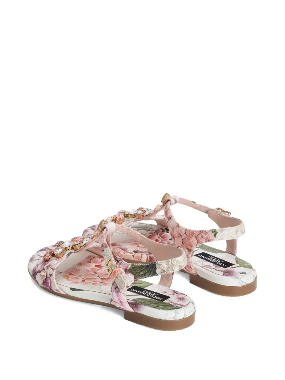 Босоножки с цветочным принтом Dolce & Gabbana Kids, белый — фото 3