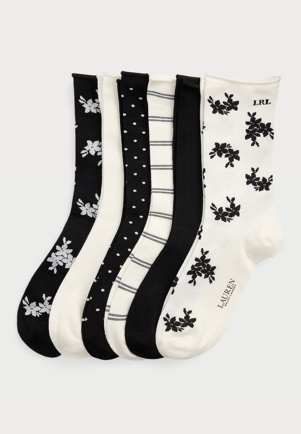 

Носки PATTERNED STRETCH ROLL-TOP SOCK 6-PACK Lauren Ralph Lauren, мультиколор