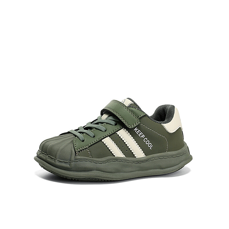 

Детские кроссовки для скейтбординга Kids Low-top Military Green Jeep, хаки/слоновая кость