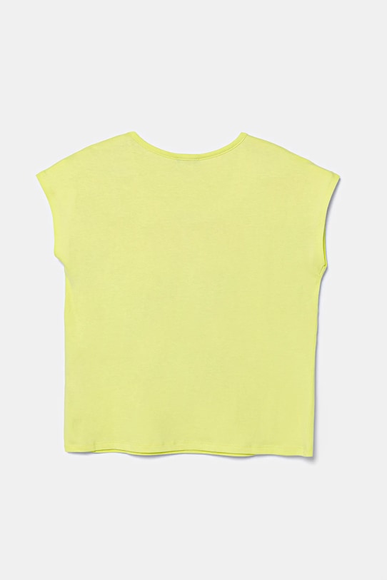 Детская хлопковая футболка United Colors Of Benetton, желтый — фото 2