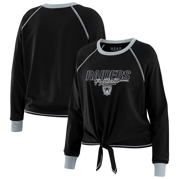 

Женская черная футболка с длинным рукавом Las Vegas Raiders с завязкой спереди Wear By Erin Andrews, Черный, Женская черная футболка с длинным рукавом Las Vegas Raiders с завязкой спереди Wear By Erin Andrews