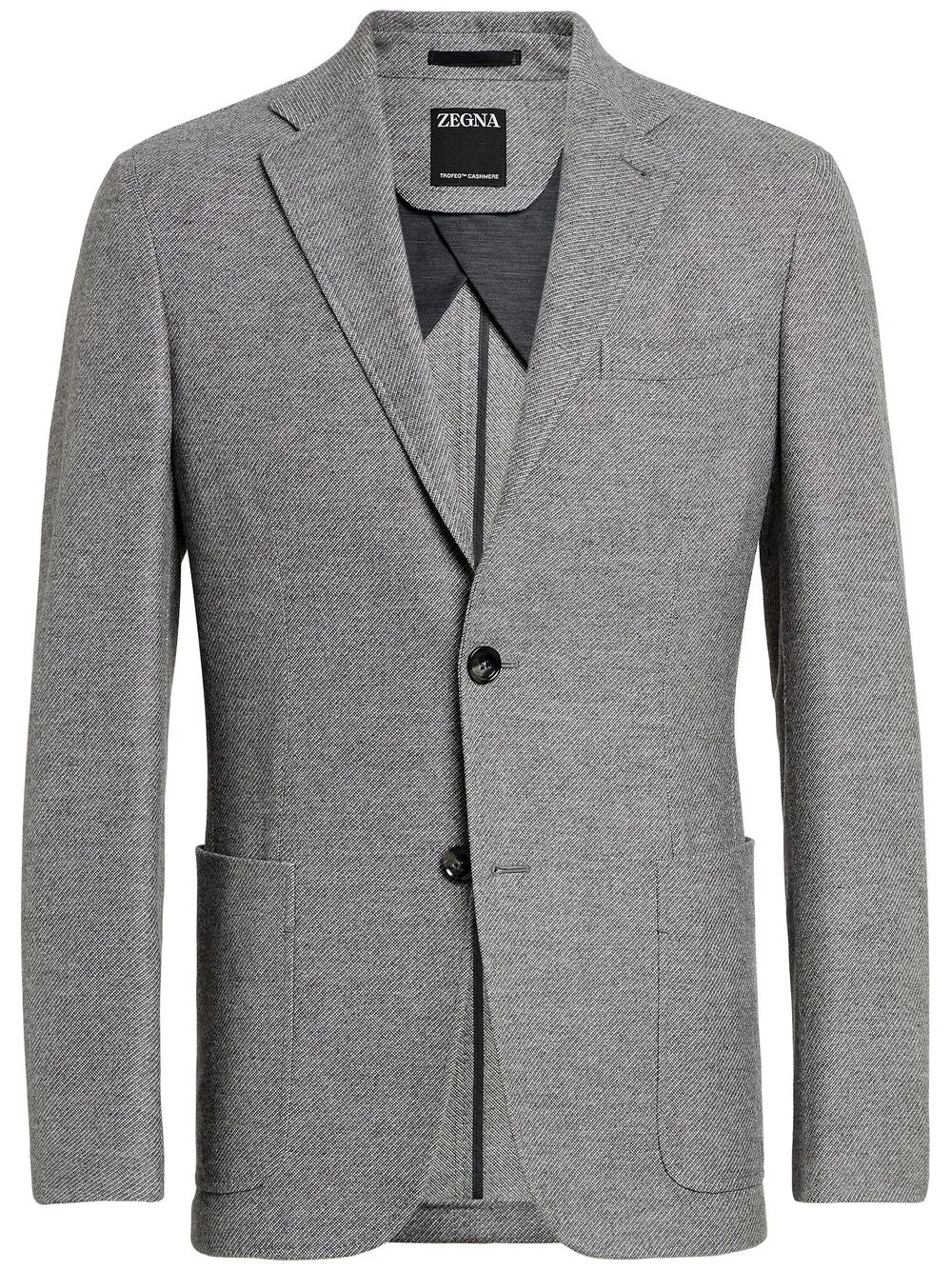 

Однобортный пиджак из смесовой шерсти Zegna, серый