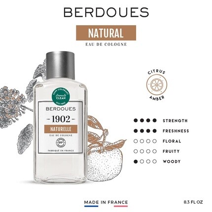 Berdoues 1902 Natural Eau De Cologne Amber Citrus Scent Made In France 8.3 Fl.Oz. — фото 2