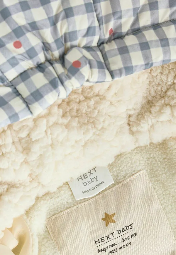 Зимняя куртка стандартного кроя Next, Grey Gingham — фото 4