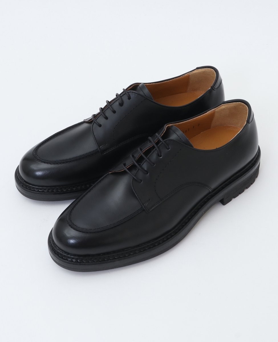 Кожаные туфли с закругленным U-образным носком MEN'S MELROSE, Black — фото 4