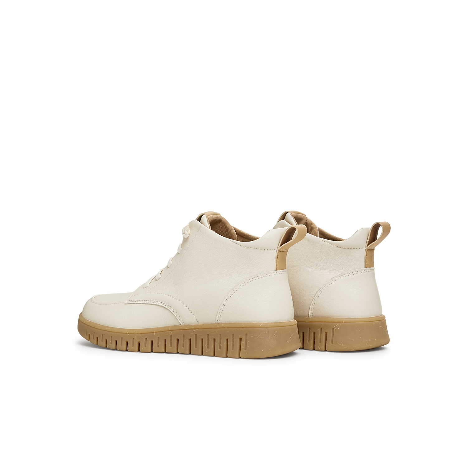 Teenmix Женские замшевые ботинки с меховой подкладкой бежевые, цвет Beige (Fleece-Lined) — фото 4