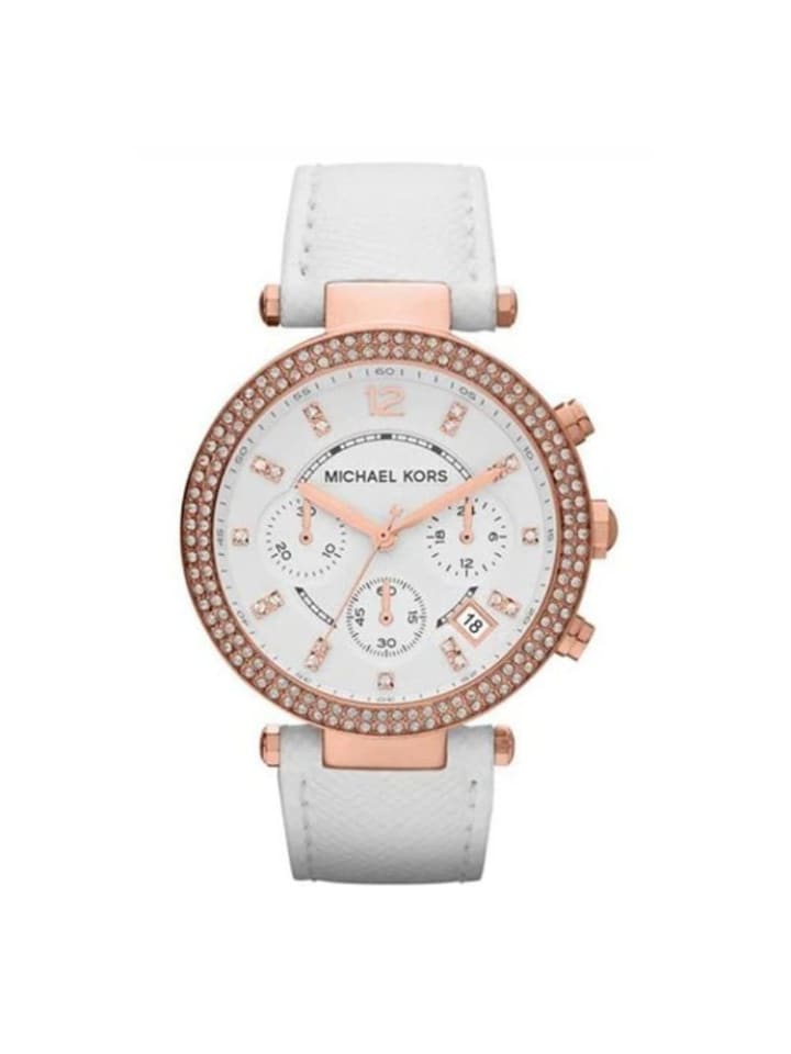 

Michael Kors Женские часы белого цвета, кожаный ремешок, модель: MK2281 Parker Lady