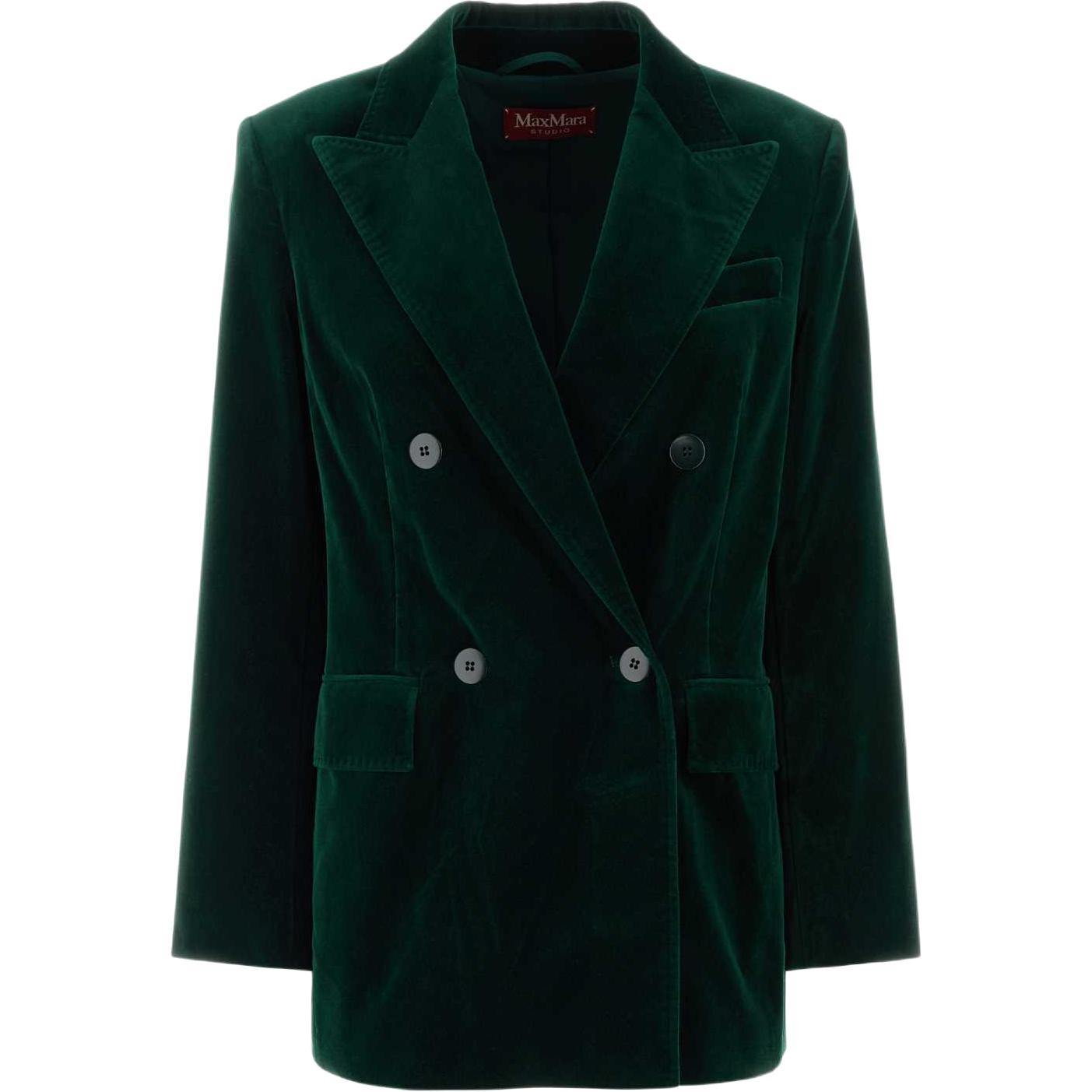 

Двубортный жакет с длинными рукавами Max Mara Studio Digione Maxmara Studio, темный зеленый