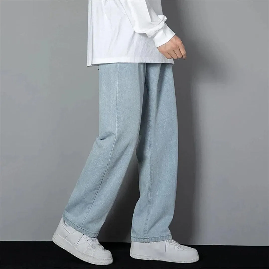 Джинсы свободные Straight Leg Casual, Серый — фото 4