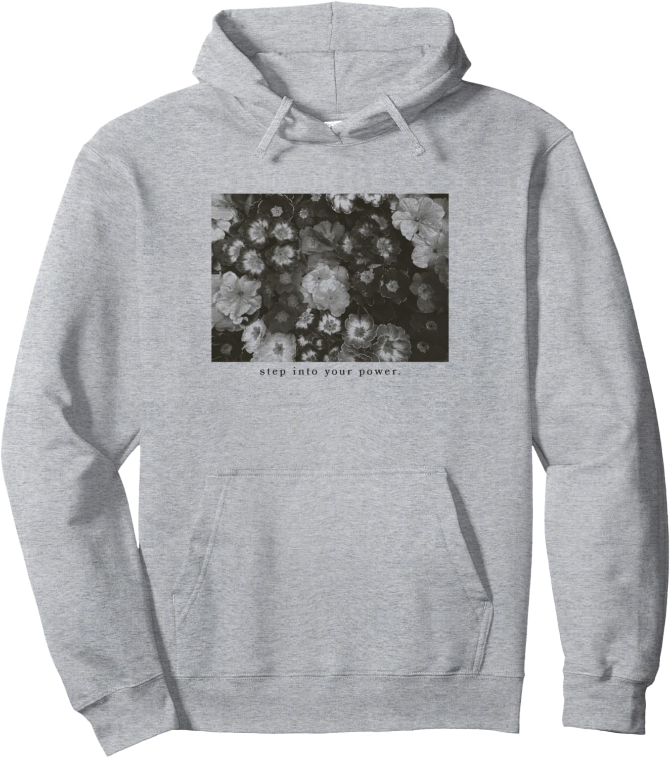 

Худи Step Into Your Power с цветочным принтом, серая Trendy Apparel, Серый, Худи Step Into Your Power с цветочным принтом, серая Trendy Apparel