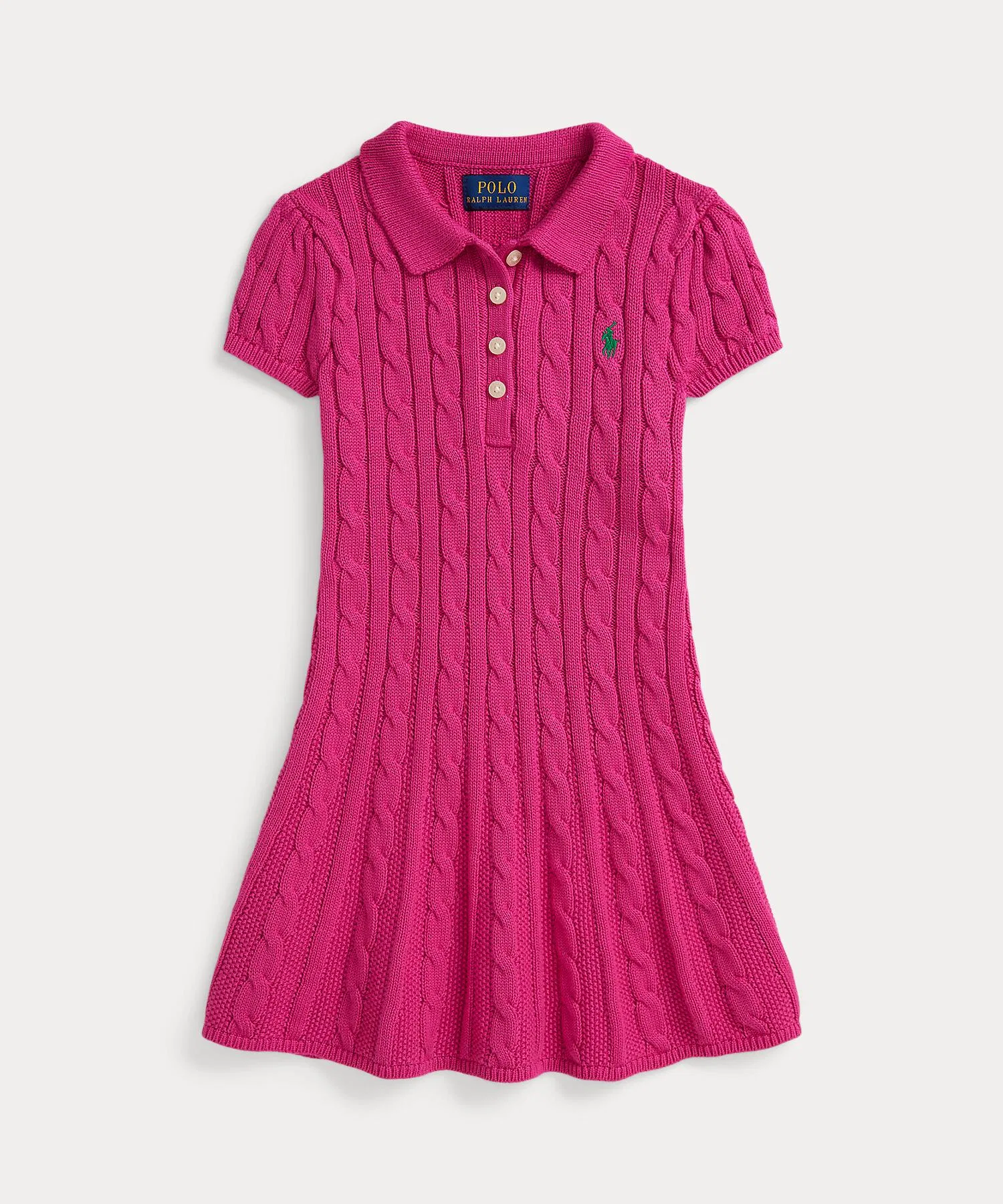 Детское платье Polo Ralph Lauren с кабельным вязанием и вышивкой