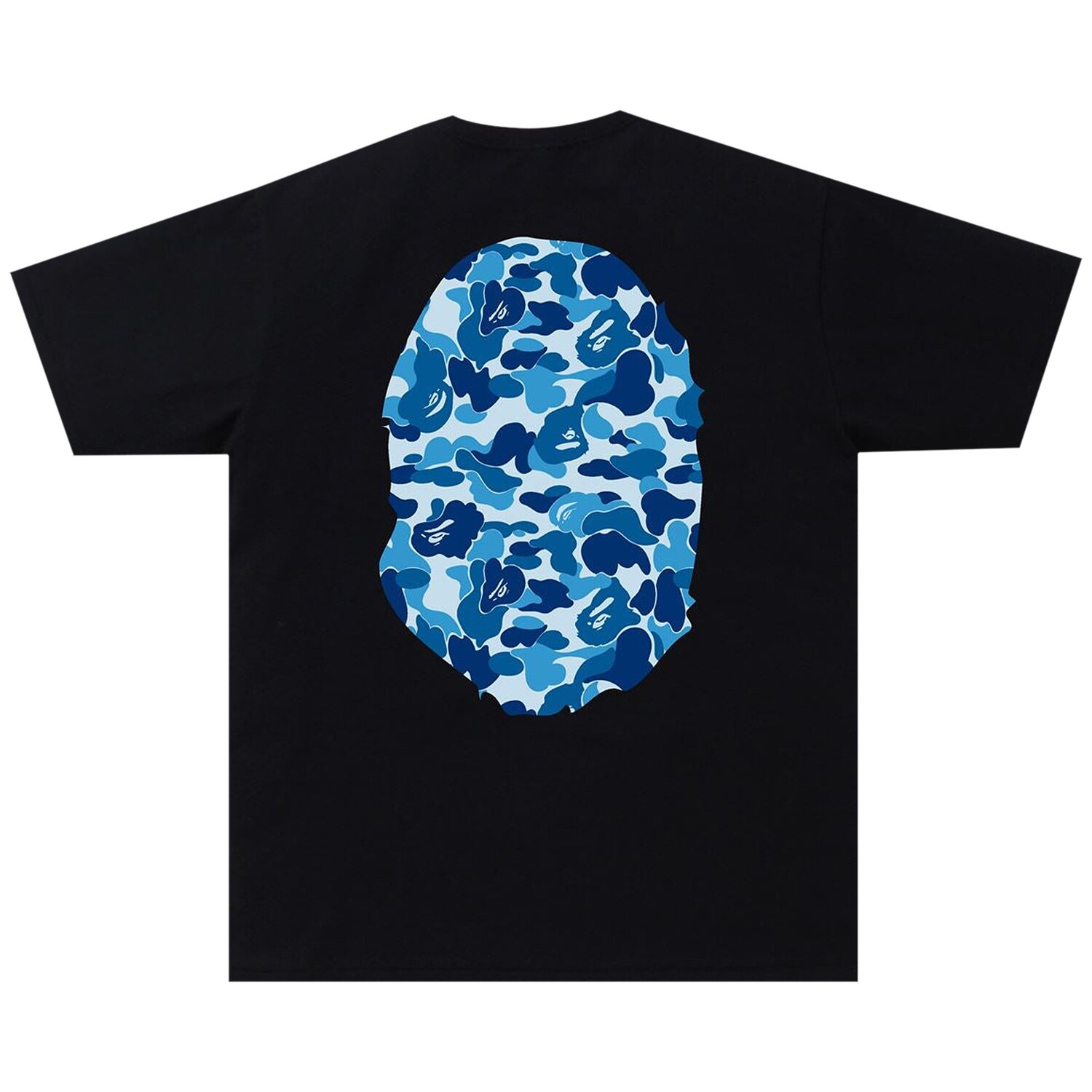 BAPE ABC Камуфляжная футболка с головой большой обезьяны, цвет черный/синий — фото 2