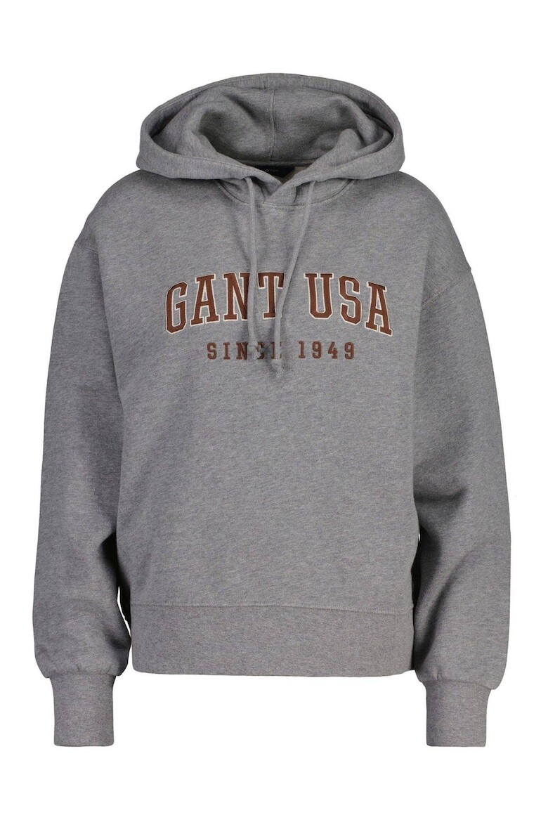 

Толстовка с логотипом и заниженными рукавами Gant, серый