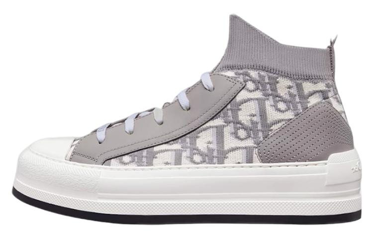 Платформенные кроссовки Walk'n'Dior мидтоп женские серые
