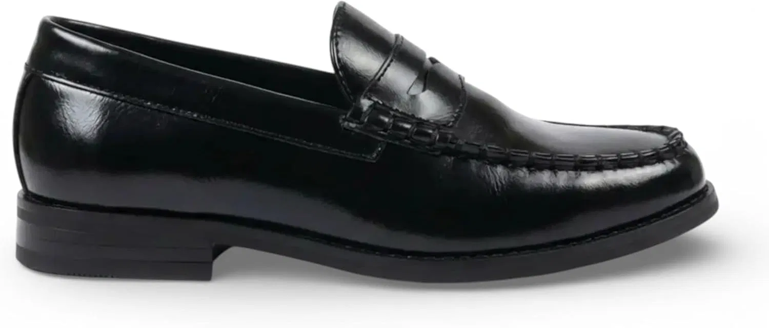 Лоферы мужские из экокожи Dolcetto Penny Loafers, Black Infinity Leather