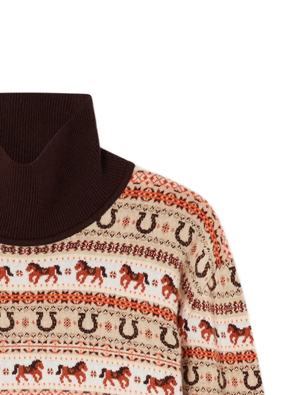 Свитер Fair Isle с высоким воротником и узором Stella Mccartney, красный — фото 2
