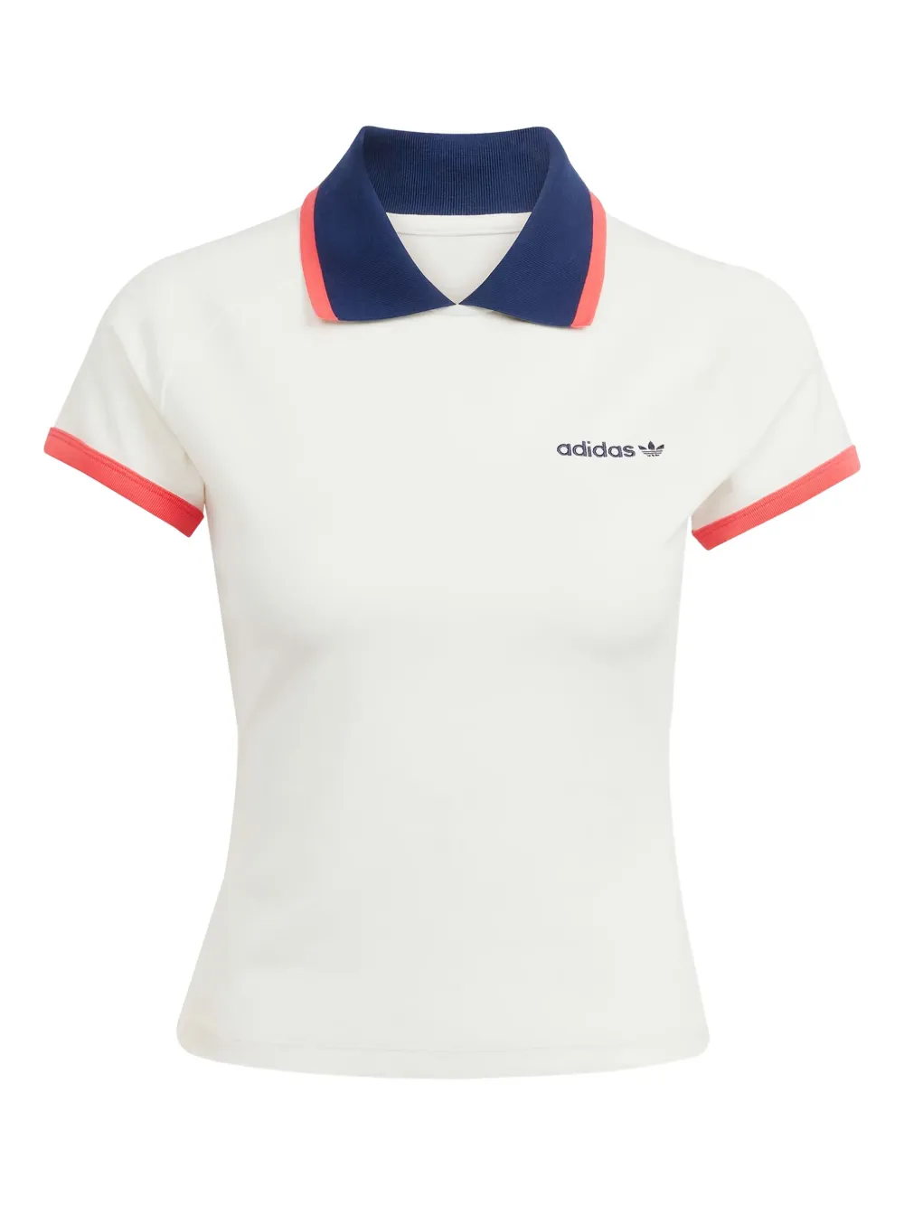 

Рубашка поло с контрастным воротником Adidas, белый