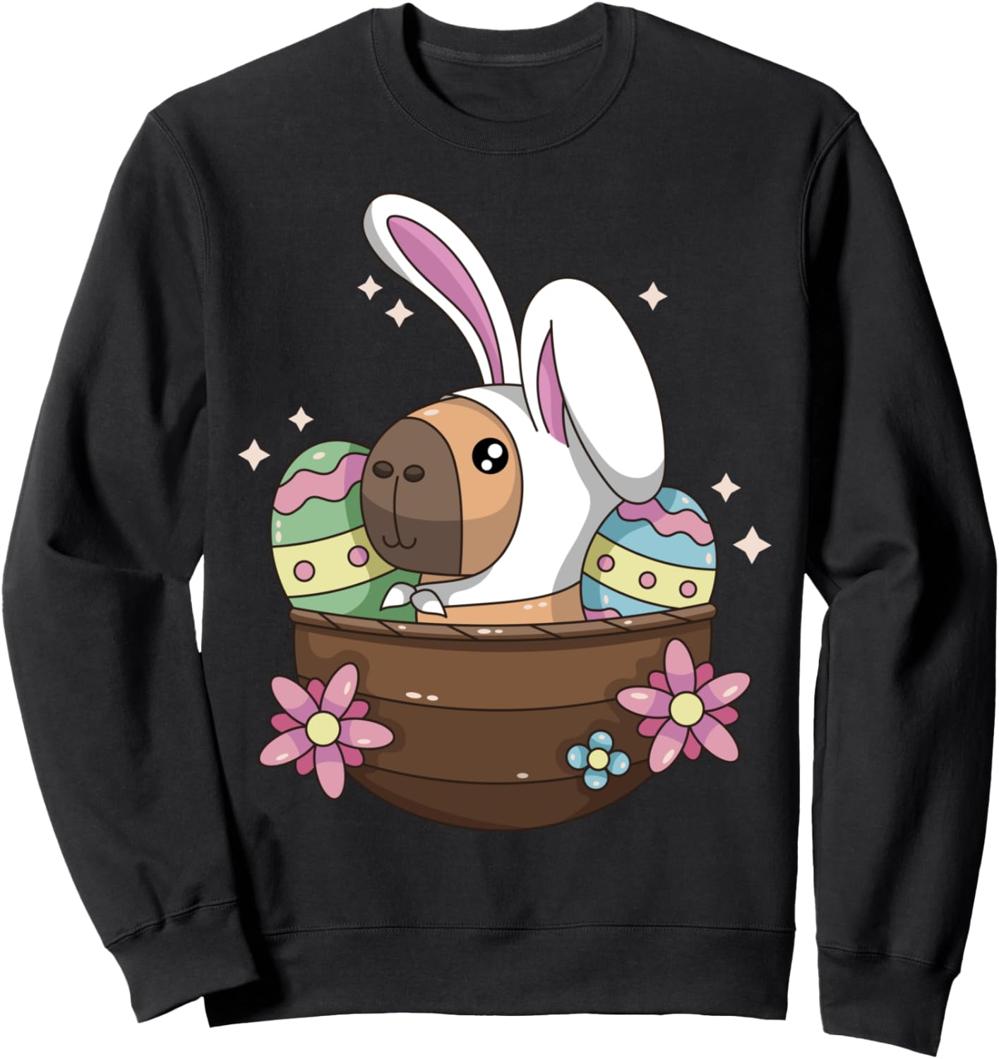 

Милый костюм кролика капибары для пасхальной охоты за яйцами, корзинка для подарков, толстовка Carpincho Easter Christian Family Look Gifts, черный