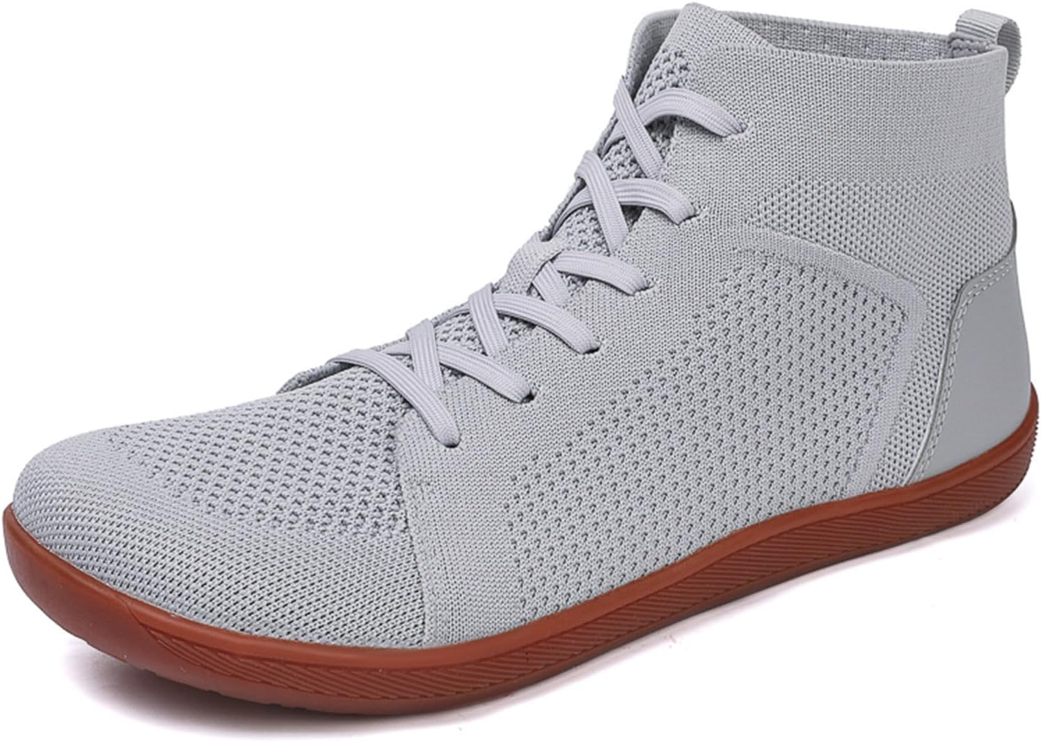 

Унисекс высокие кеды из полотна с голой стопой, удобные для бега кроссовки с широкой носочной частью Generic, серый