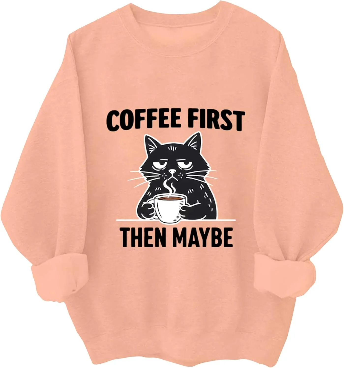 

Толстовка Funny Cat Lover с принтом Coffee First Then Maybe Relliot