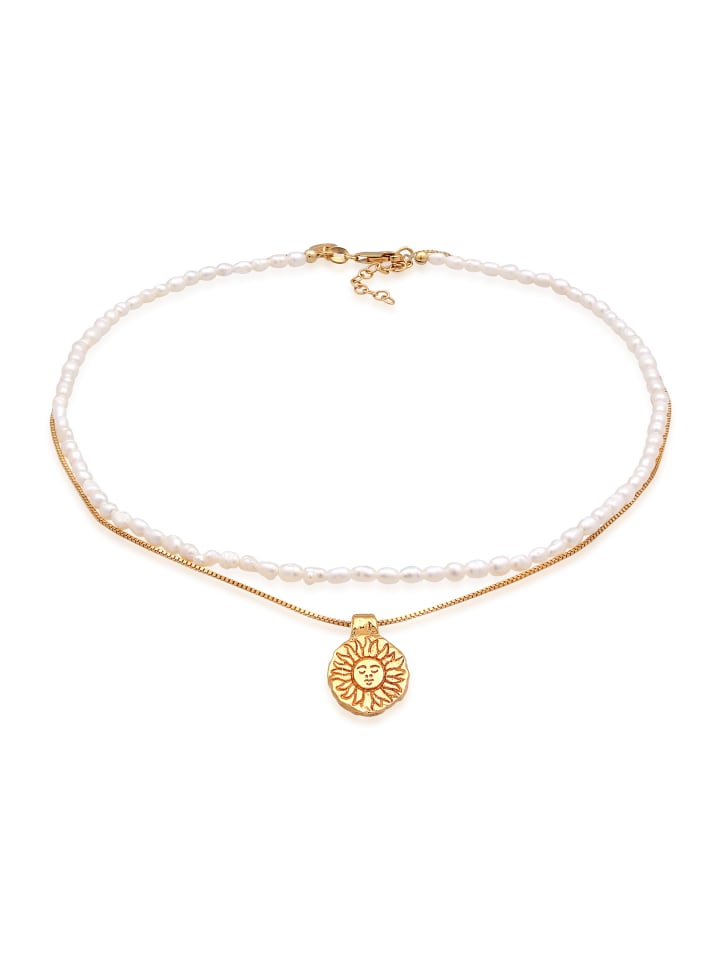 

Elli Колье из серебра 925 пробы в виде солнца, в стиле бохо, с золотыми элементами