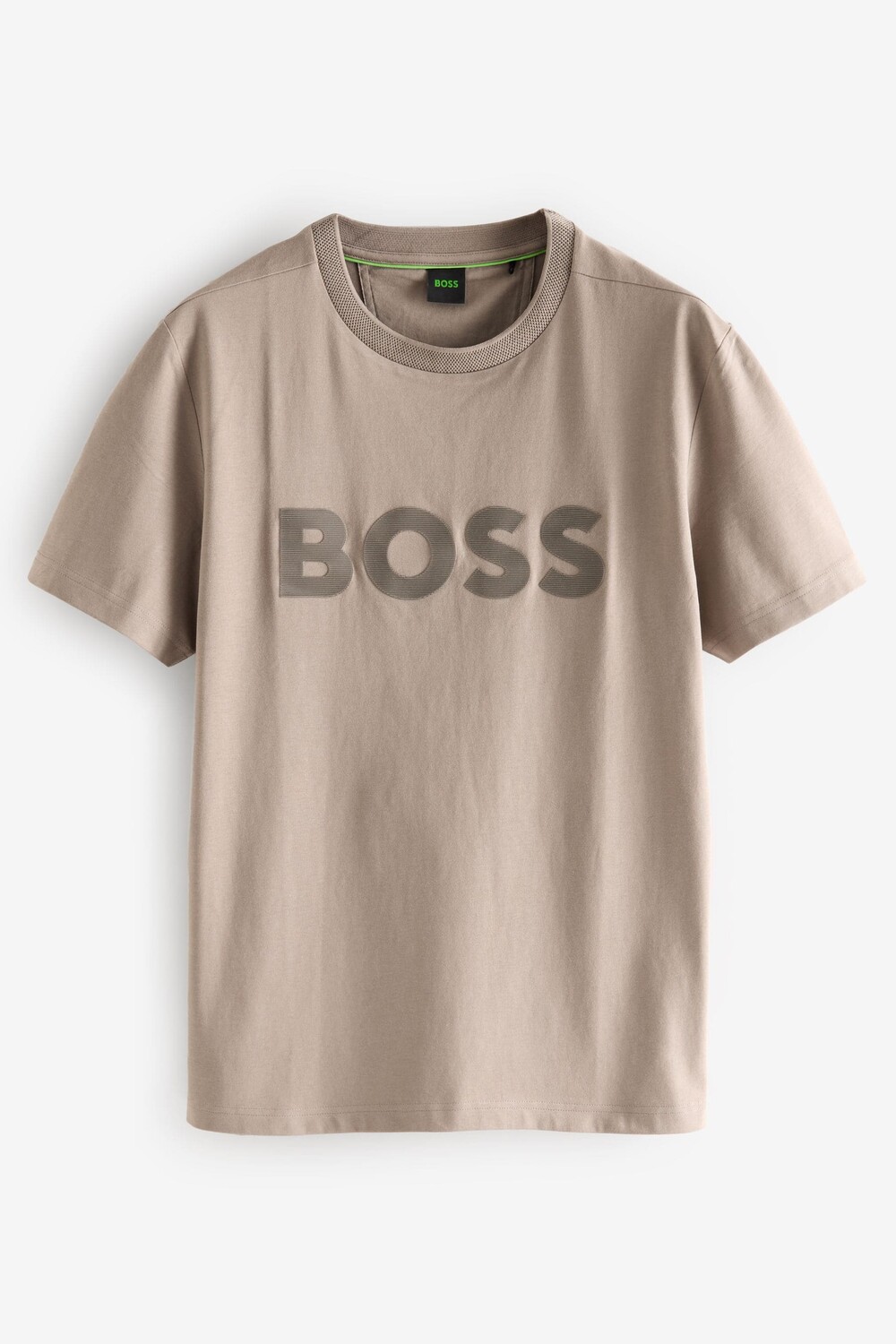 

Футболка из хлопкового джерси с зеркальным логотипом Boss, зеленый