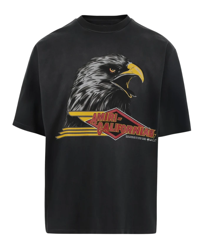 

Хлопковая футболка с графическим принтом, черная Amiri, черный