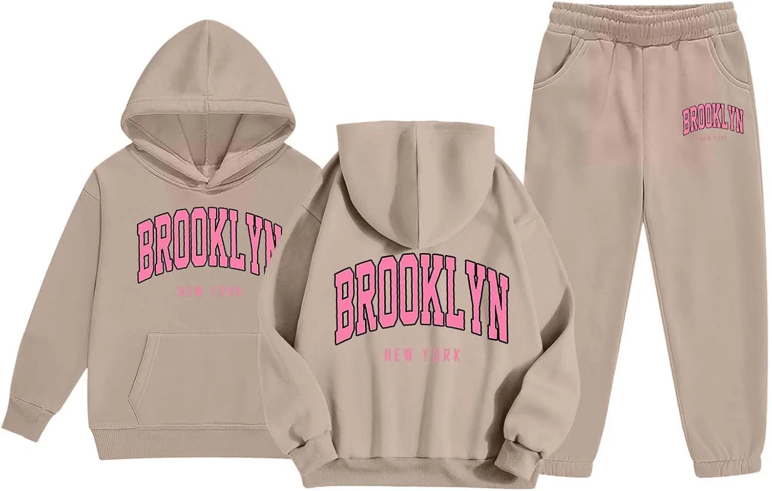 Детский спортивный костюм с принтом Brooklyn, серый, размерная линейка 2-13T — фото 4