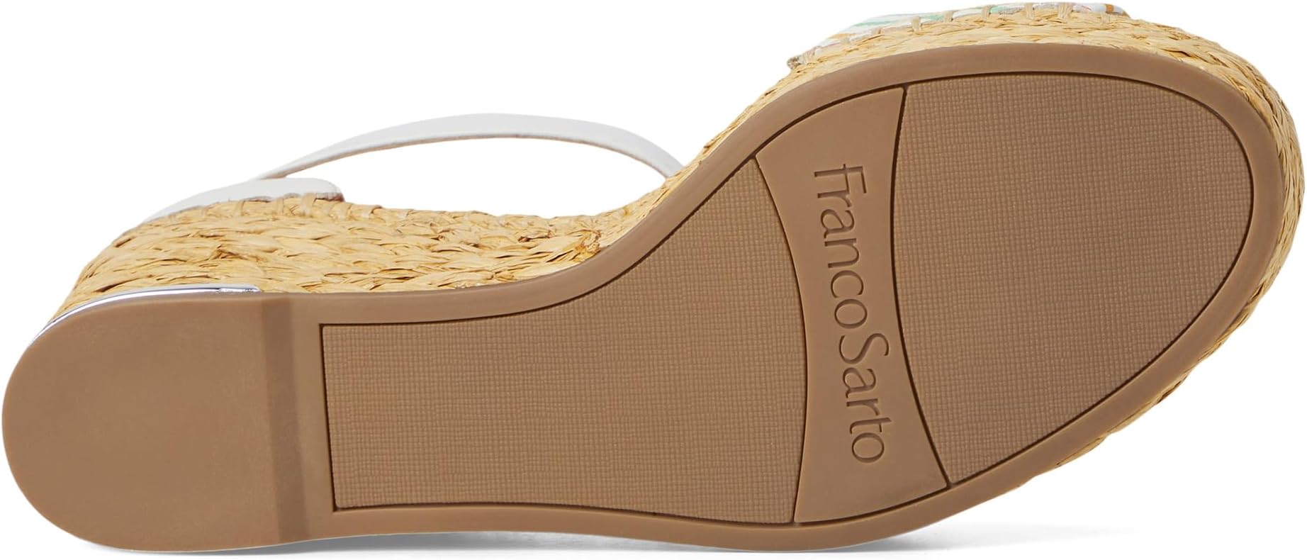 Сандалии Franco Sarto Clemens Raffia Espadrille Wedge Heel Sandals, цвет White Rainbow Stripe — фото 3