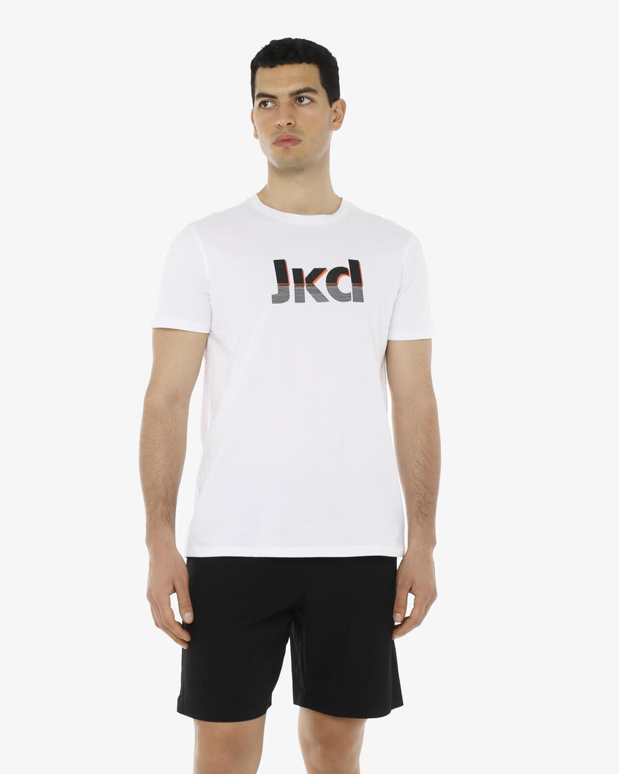 

JAKED Белая хлопковая фитнес-футболка для мужчин