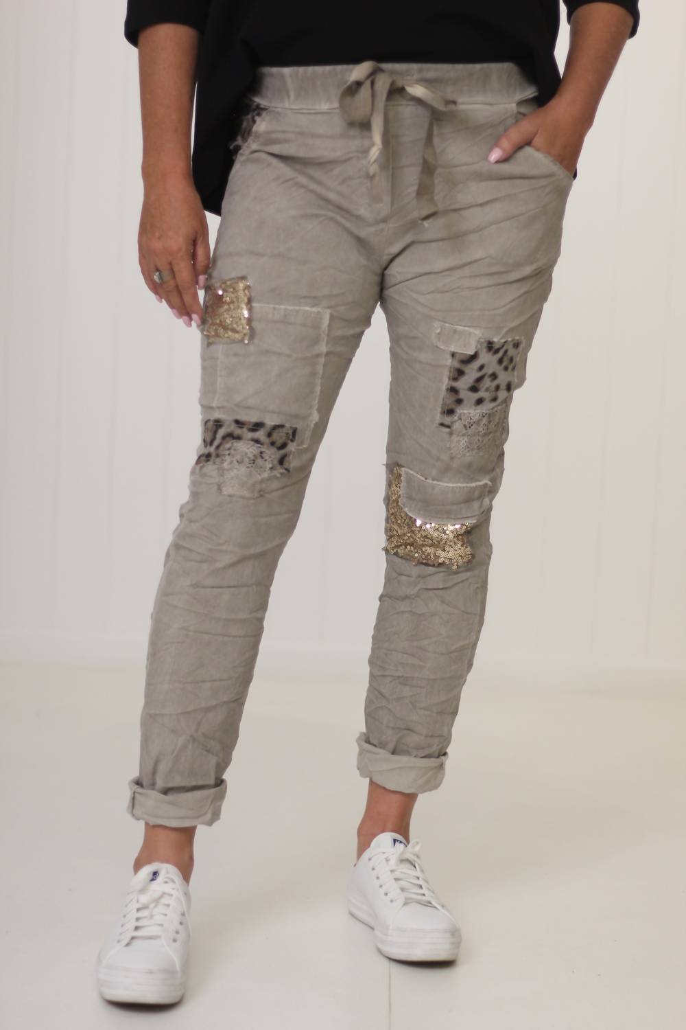

Штаны Feelin It в бежевом цвете I Love Linen