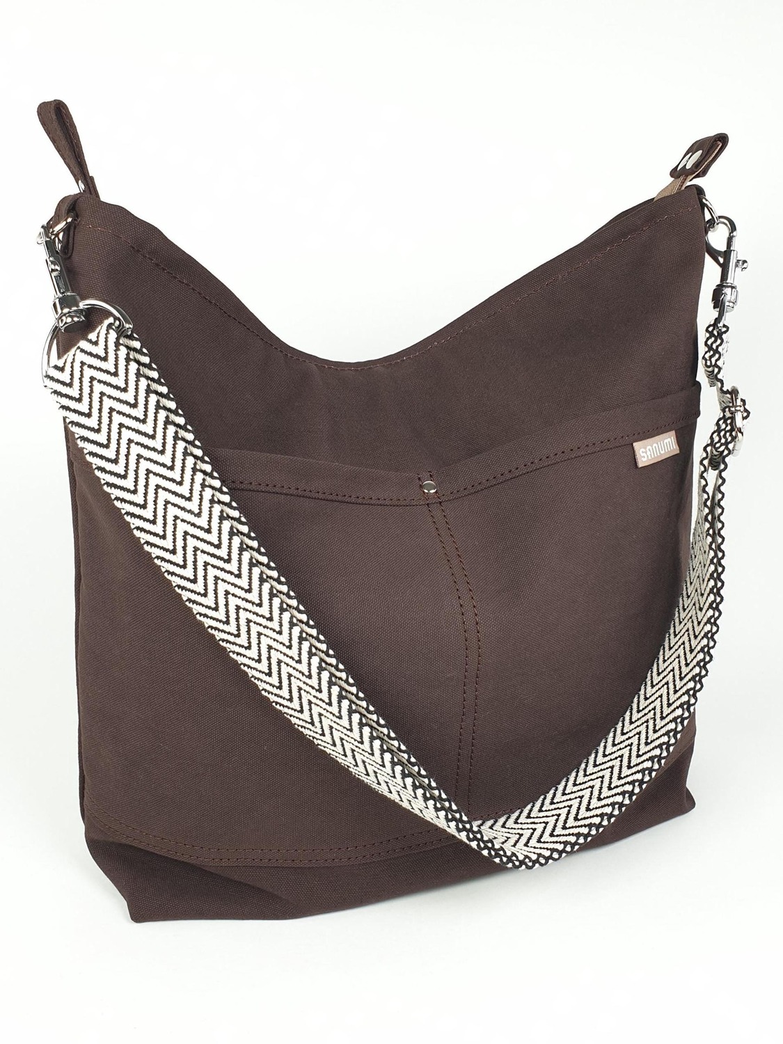 

SANUMI Сумка через плечо 'Canvas Hobobag' в темно-коричневом цвете