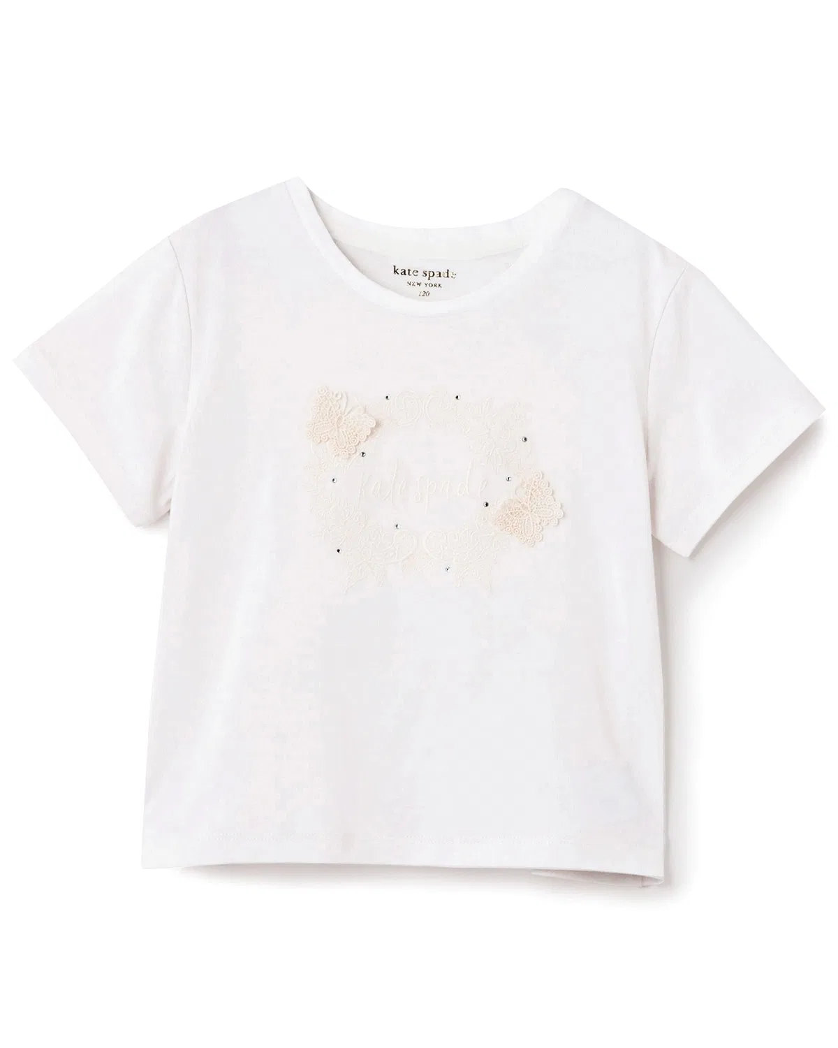Детская футболка kate spade new york kids с коротким рукавом и кружевным узором