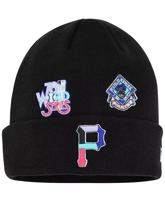 

Мужская черная вязаная шапка Pittsburgh Pirates Polar Lights с манжетами New Era
