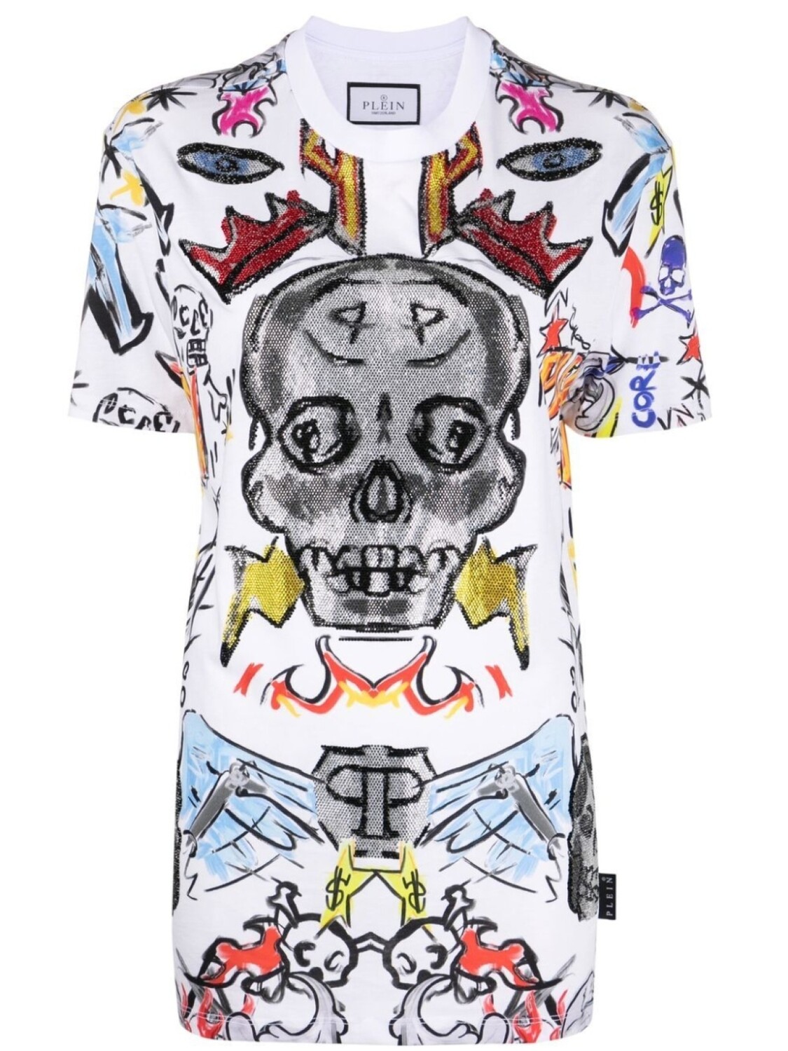 

Philipp Plein футболка Man Fit Crystal Skull, белый