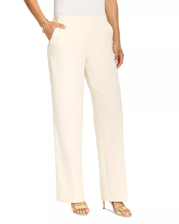 

Широкие брюки-смокинг Lenox из эластичной ткани с гладким верхом. Nic+Zoe, белый