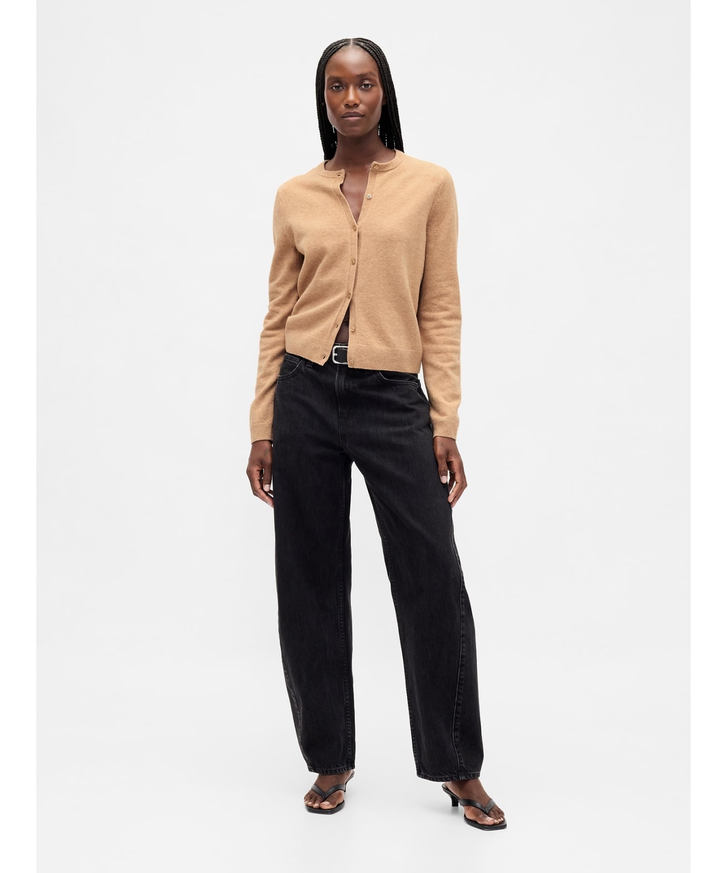 (W)CashSoft Укороченный кардиган из кашемира GAP, CAMEL HEATHER B2277 — фото 2