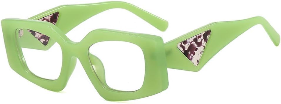 

Популярные модные солнцезащитные очки «кошачий глаз» в форме многоугольника для женщин, ретро-стиль, желейные, с защитой от УФ-излучения UV400, для мужчин, прозрачная оправа, SUN155 Generic, Green Clear