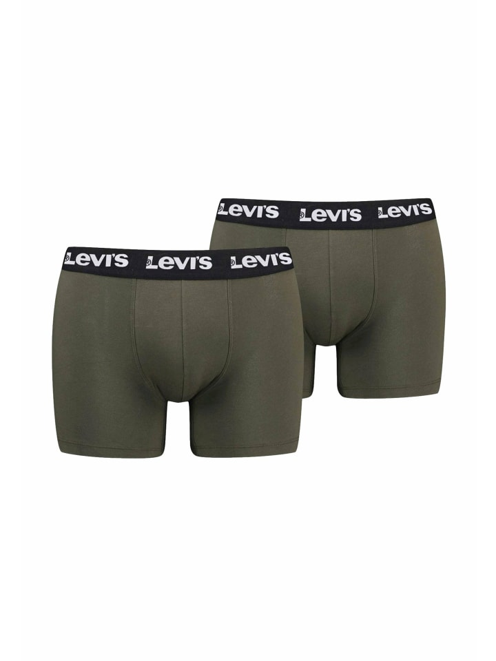 

Levis Мужские облегающие боксерские трусы зеленого цвета