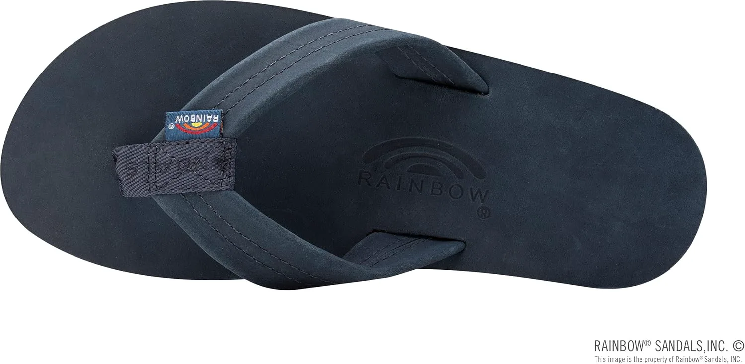 Мужские сандалии Rainbow с двойным слоем кожи и поддержкой свода стопы Rainbow Sandals, темно-синий — фото 4