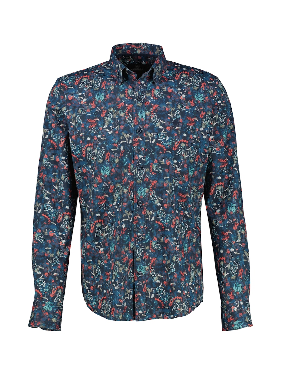 

Рубашка на пуговицах классического кроя LERROS, темно-синий