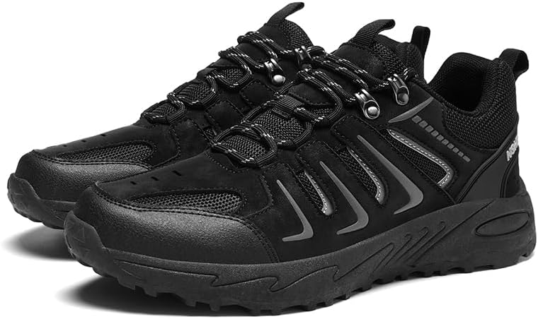 

Мужские повседневные спортивные кроссовки, легкие, с нескользящей сеткой, дышащие, на шнуровке, подходят для повседневных поездок, прогулок и бега Igzbibg, черный