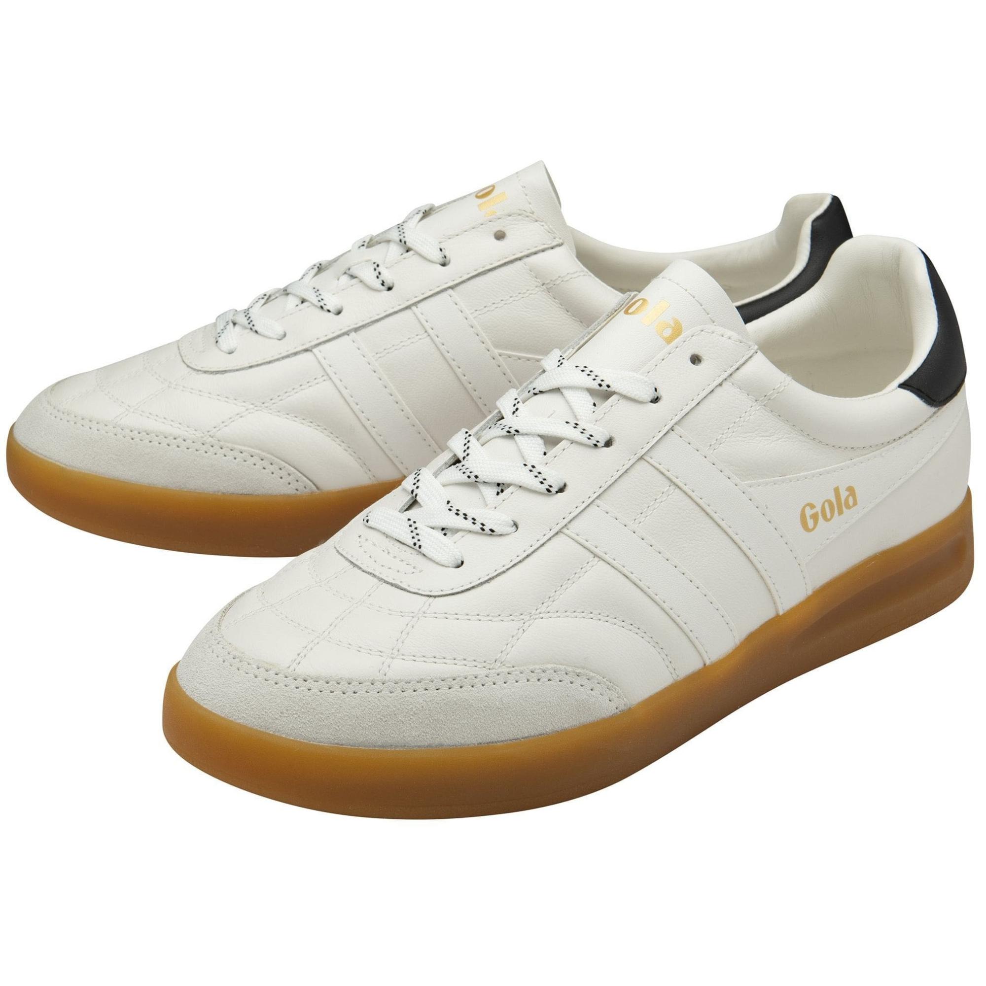 Мужские кожаные кроссовки Stadia Gola, White/Black/Gum — фото 3