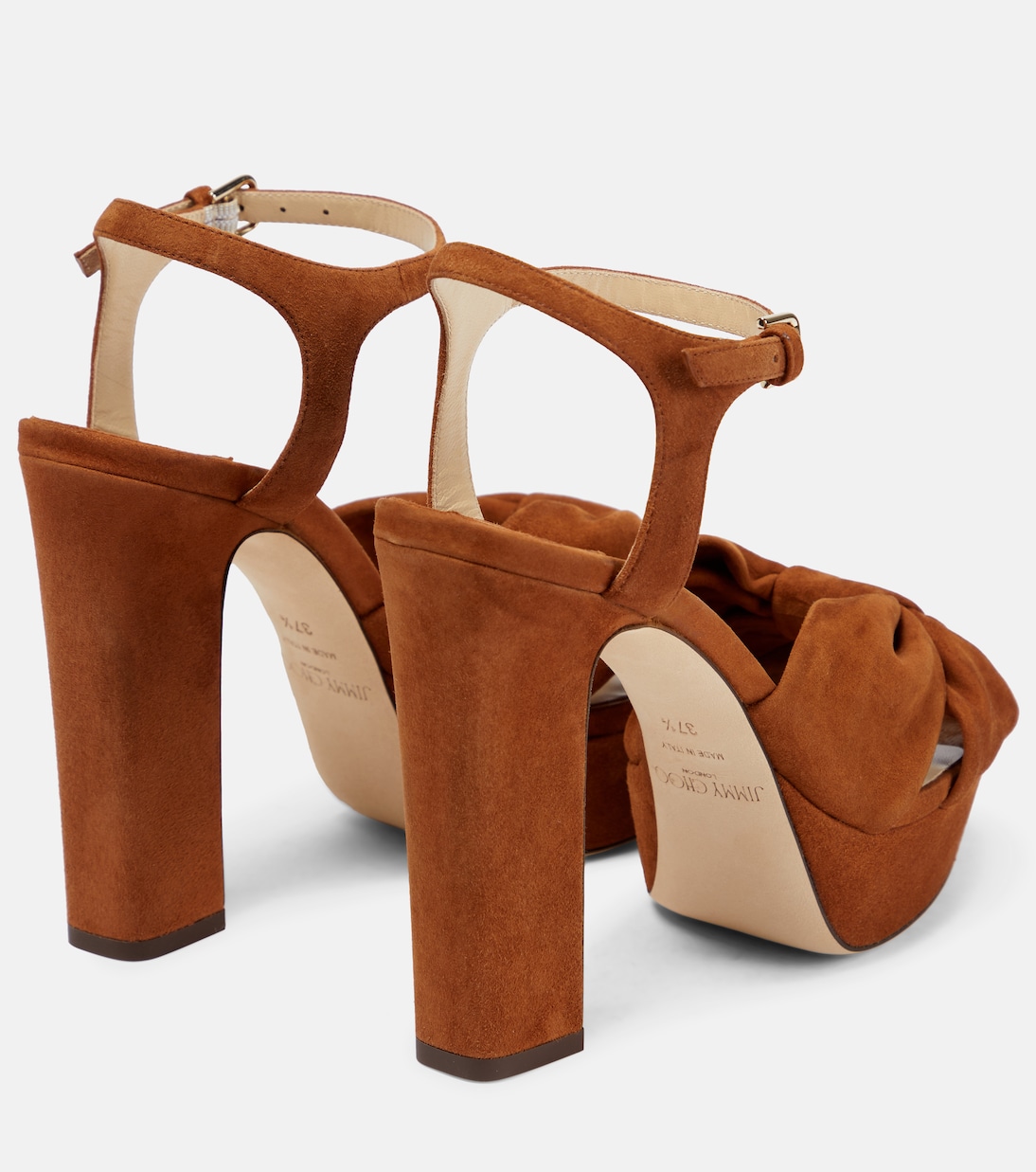 Замшевые босоножки на платформе Heloise Jimmy Choo, желто-коричневый — фото 3