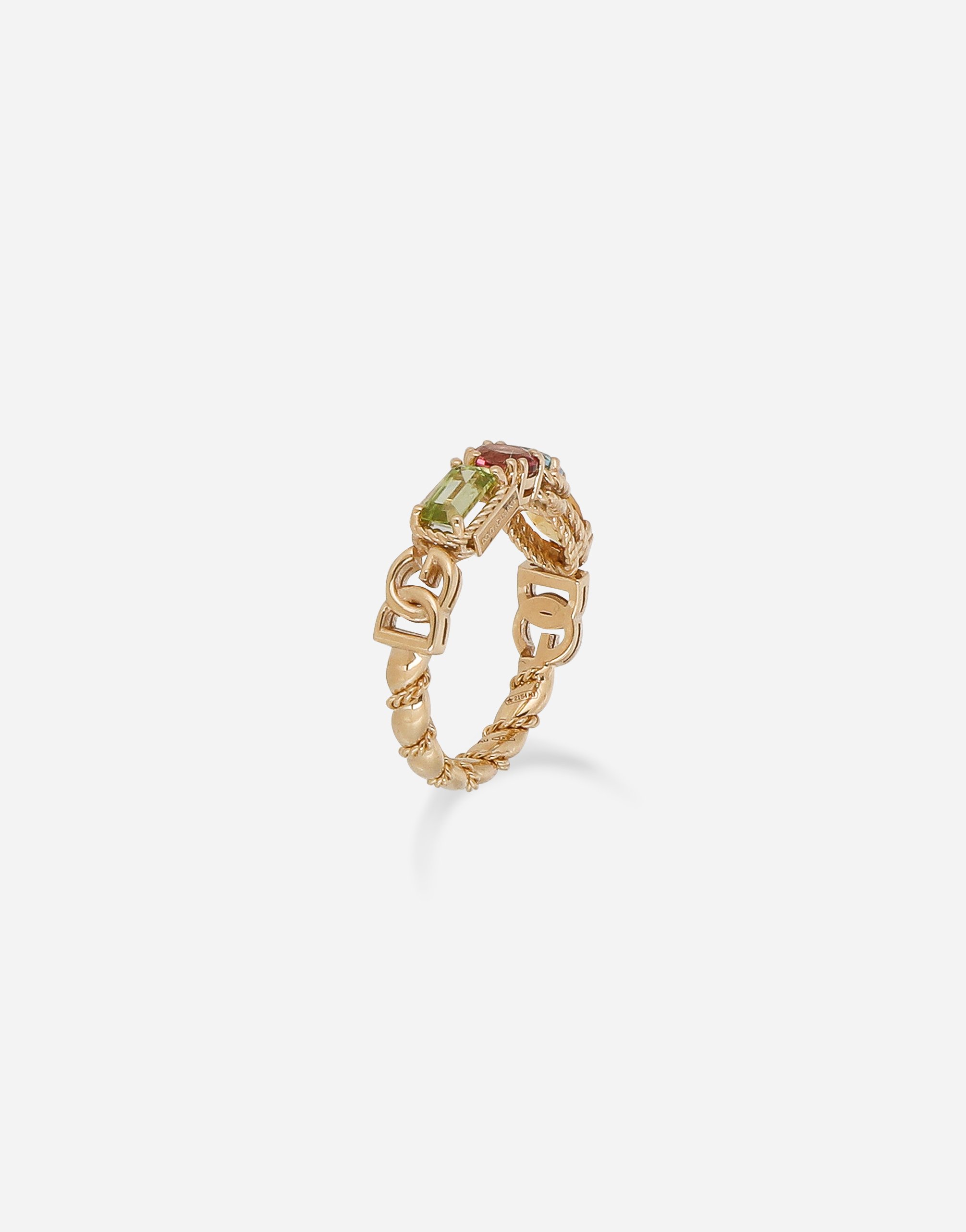 Кольцо rainbow  желтое золото 18 карат и разноцветные драгоценные камни Dolce & Gabbana, желтое золото — фото 2