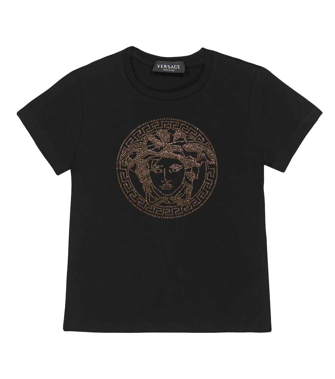 

Хлопковая футболка с декором Medusa Versace, черный