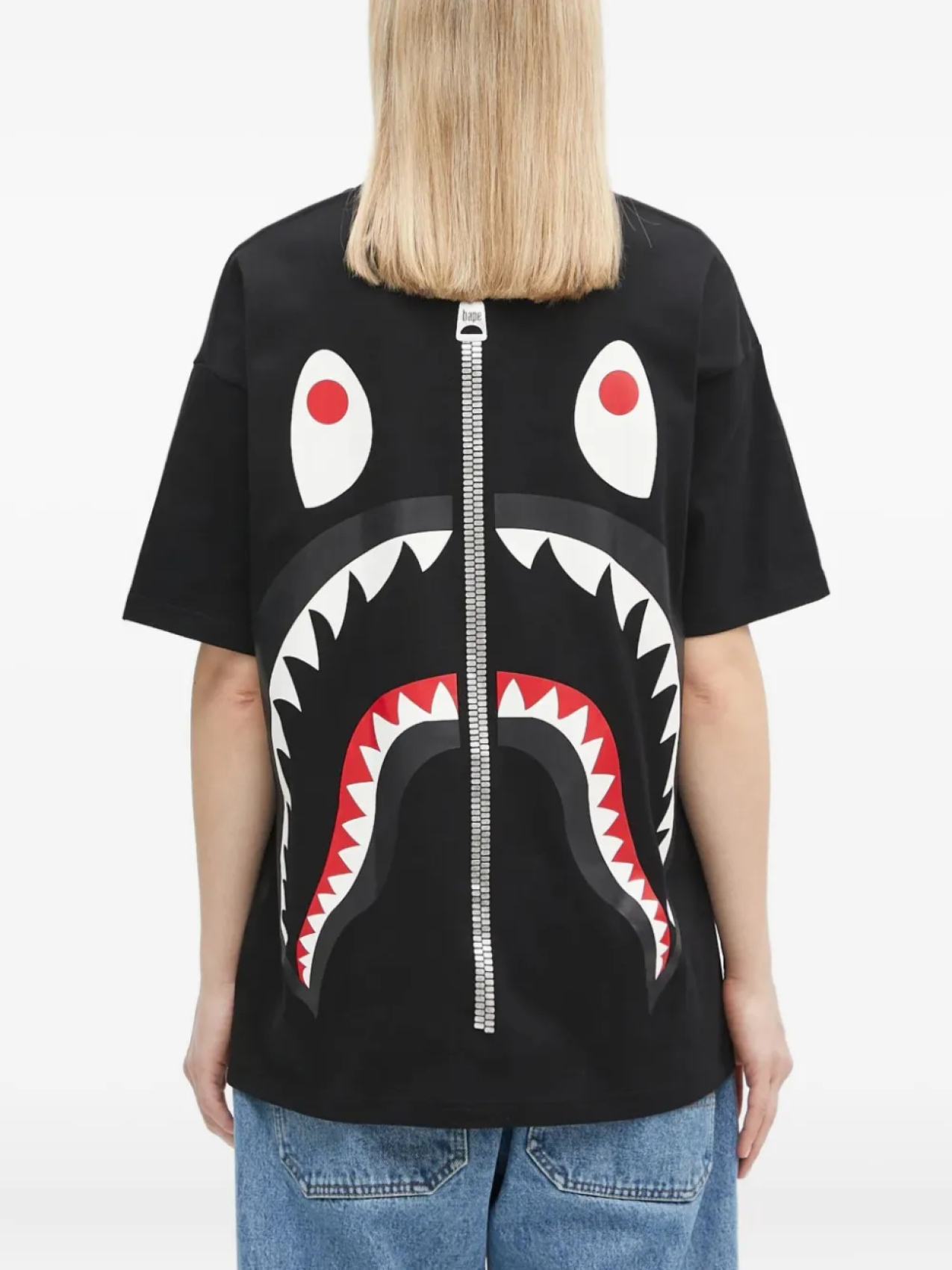 Футболка с изображением акулы BATHING APE A Bathing Ape, черный — фото 4